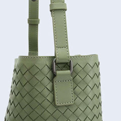 Interwoven Lambskin Leather Bucket Bag, Small Shoulder Bag, Woven Purse Women Classic bag Crossbody Designer Bag, Designer Bag