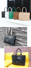 Intrecciato Large Tote Bag Real Genuine leather, Quilted Elegant Large Leather Tote Bag, Minimalist Top Handle Bag, Convertible Shoulder Bag