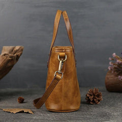 Italian Black & Brown Leather Crossbody Shoulder Mini Small Bag | Women Ladies Minimalist Bucket Bag | Full Grain Leather Handbag