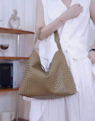 Italy Lambskin Leather Woven Tote Bag, Large 2023 Summer Designer Bag, Leather Quilted Elegant Shoulder Bag, Classic Shoulder Bag