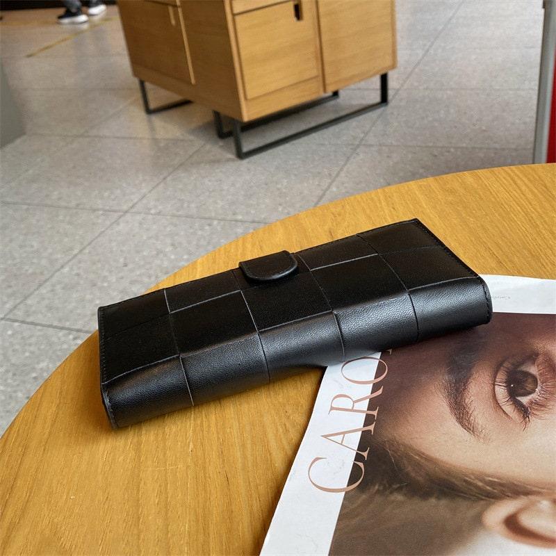 Lambskin Leather Interwoven Wallet, Women Woven Leather Cards Holder, Handcrafted Trifold Wallet, Designer Wallet, Women Purse, Gift For Her