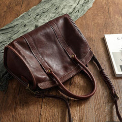 Large Cowhide Leather Handbag | Spacious and Durable Bag | Black Tan Shoulder Bag | Full-Grain Leather | Personalised