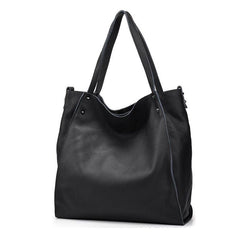Large Leather Tote Bag, Cowhide Leather Tote Bag, Personalized gifts, Black