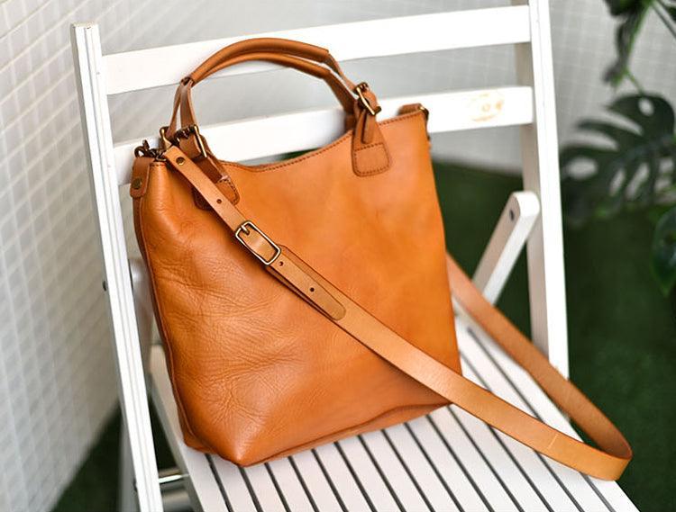 Large Leather Tote Bag | Full Grain Leather Handbag Briefcase | Handcrafted British Shoulder Bag Crossbody Bag - Alexel Crafts