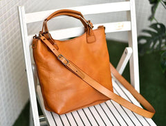 Large Leather Tote Bag | Full Grain Leather Handbag Briefcase | Handcrafted British Shoulder Bag Crossbody Bag - Alexel Crafts