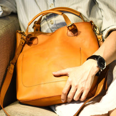 Large Leather Tote Bag | Full Grain Leather Handbag Briefcase | Handcrafted British Shoulder Bag Crossbody Bag - Alexel Crafts