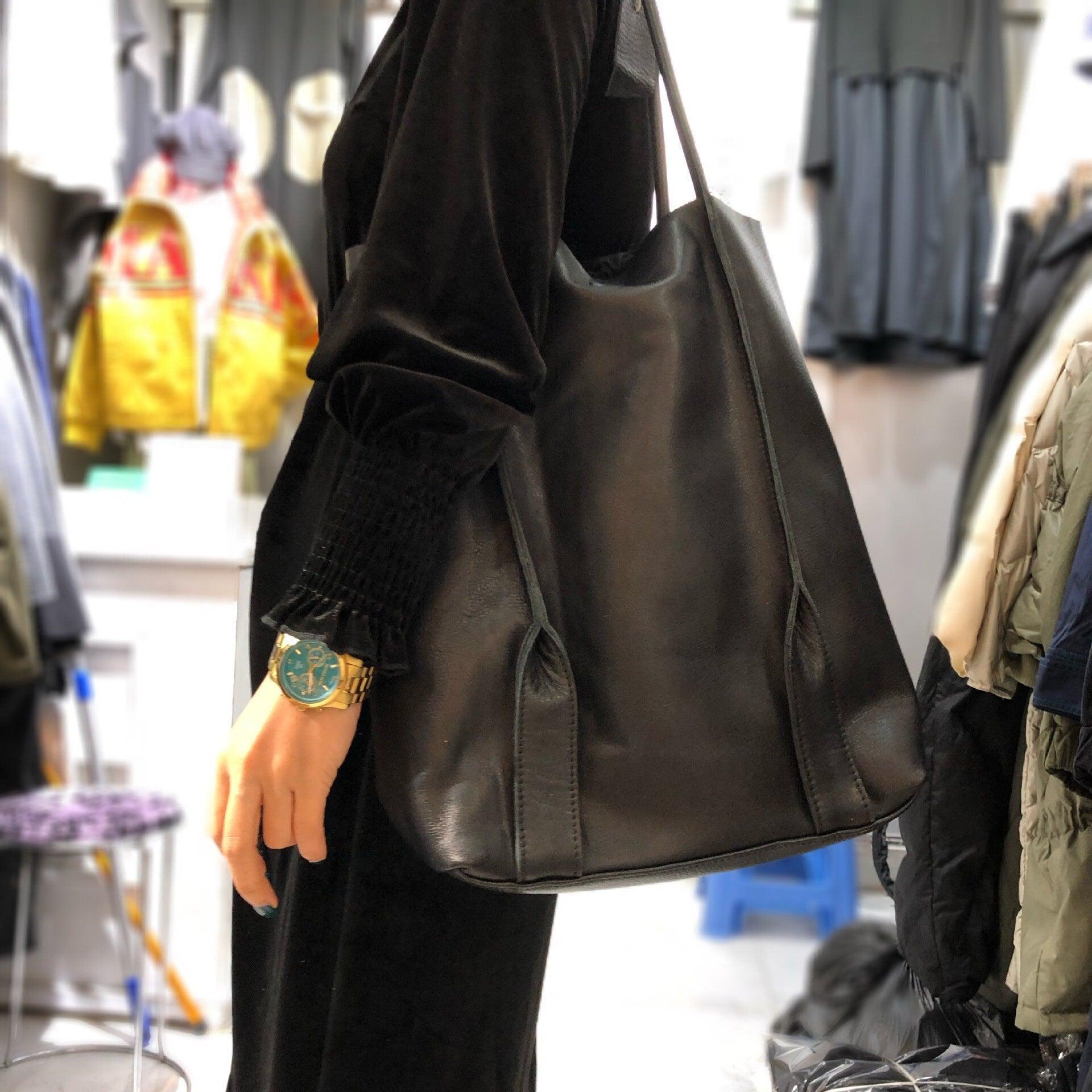 Large TOTE, Large Slouchy Tote, Black Handbag for Women, Leather Bag, Every Day Bag, Women leather bag, Leather carry on