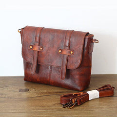 Leather Bag for Woman, Leather crossbody purse, Brown Cute Messenger bag, Everyday trendy crossbody Handmade bag, Messenger Purse