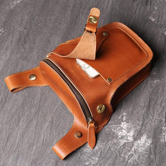 Leather Belt Bag, Fathers Day Gift Bag, Mens Fanny Pack, Small Leather Bag, Belt Phone Holder, Festival Belt Bag, Utility Pocket Belt