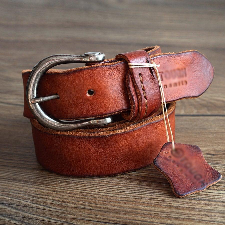 Leather Belt Men, Handcrafted Genuine Leather Brown Belt, Distressed Leather Belt, Christmas Gift For Him Dad Boyfriend, Best Men Gifts