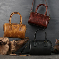 Leather Boston Bag, 3 Colours Leather Handbag, Handmade Leather Bag, Woman's Brown, Black Leather Bag, Small Floto Bag, Crossbody Bag