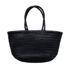 Leather Handbag Italy Leather Bag Woven Leather Tote Bag | Hand Woven Triple Jump Bamboo Style Ladies Hobo Holiday Bag, Weekend Bag