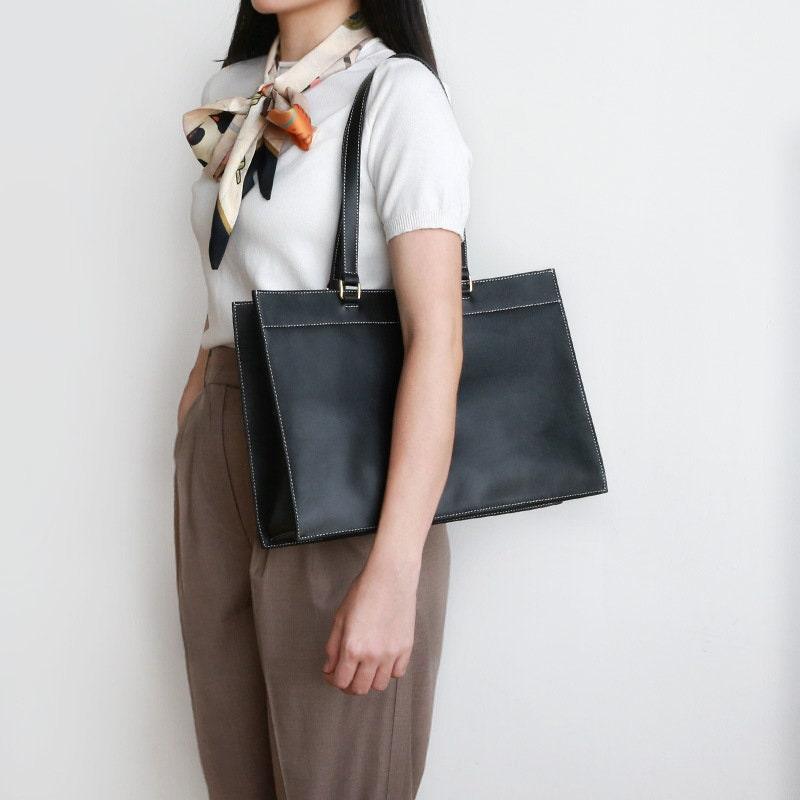 Leather Handbag Personalized Christmas Gift for her, Office Bag, Leather Tote Bag, Leather Shoulder Bag, Leather Purse, Office Purse