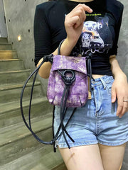 Leather Mobile Phone Case, Small Phone Leather Bag, Small Cell Phone Bag, Smart Phone Bag, Phone Wallet, Crossbody Phone Bag, Gift for Her, purple