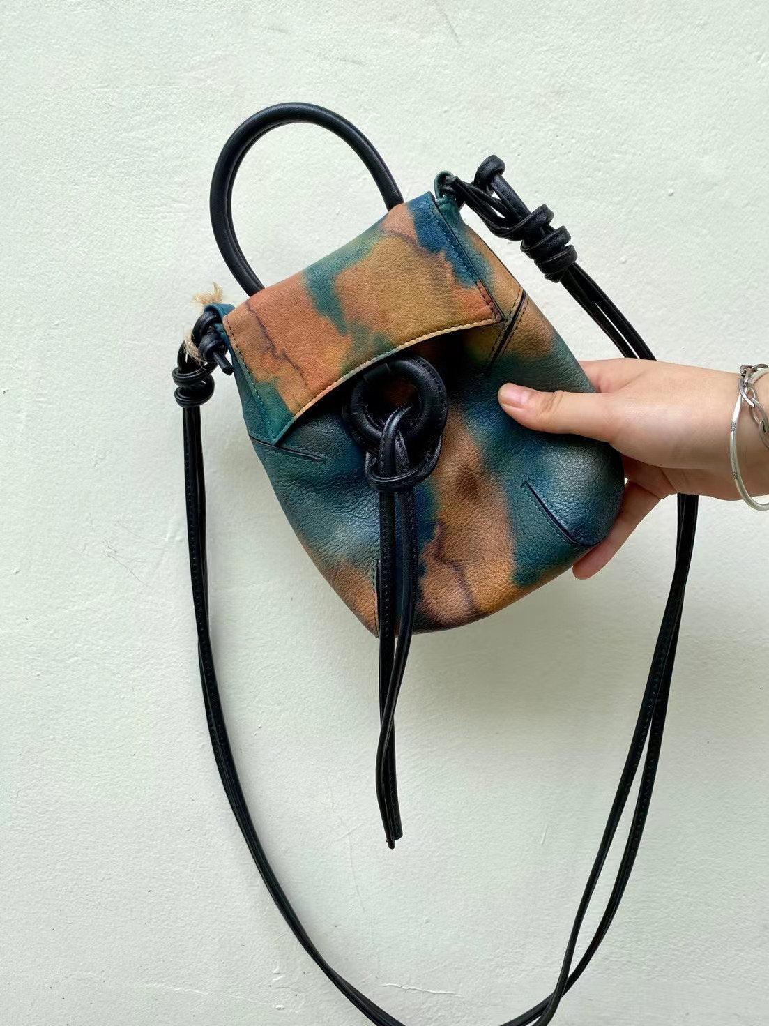 Leather Mobile Phone Case, Small Phone Leather Bag, Small Cell Phone Bag, Smart Phone Bag, Phone Wallet, Crossbody Phone Bag, Gift for Her, Blue