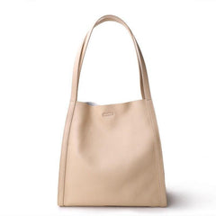 Leather Tote Bag Grain Cowhide Leather Tote Bag, Leather Shoulder Bag, Minimalist Lady Bag, Laptop Bag, Gift For Her, Cloud Oslo, Cream