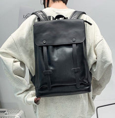 Minimalist brown/black Vegan Leather backpack women, Handcrafted waterproof backpack laptop bag, handbag men, Gift for Her/Him