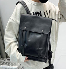 Minimalist brown/black Vegan Leather backpack women, Handcrafted waterproof backpack laptop bag, handbag men, Gift for Her/Him