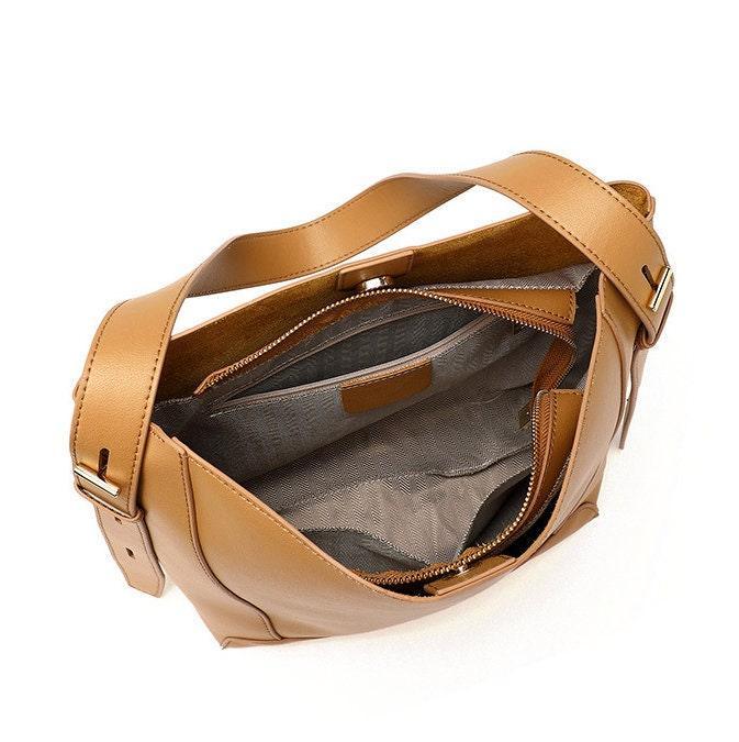 Minimalist Bucket Bag in Genuine Leather, Leather Shoulder Bag, Chic Crossbody Bag, Gift for Her