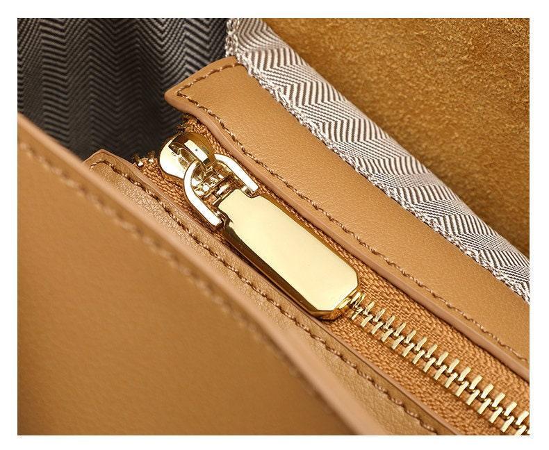 Minimalist Bucket Bag in Genuine Leather, Leather Shoulder Bag, Chic Crossbody Bag, Gift for Her