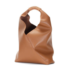 MINIMALIST BUCKET BAG | Genuine Leather | Woven Handle | Fashion Tote Bag | Women Handbag | Birthday Gift | Christmas Gift | Gift for Her