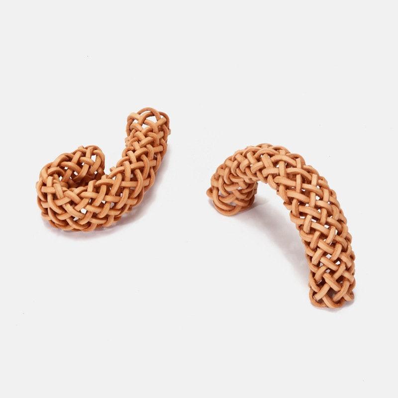 MINIMALIST BUCKET BAG | Genuine Leather | Woven Handle | Fashion Tote Bag | Women Handbag | Birthday Gift | Christmas Gift | Gift for Her