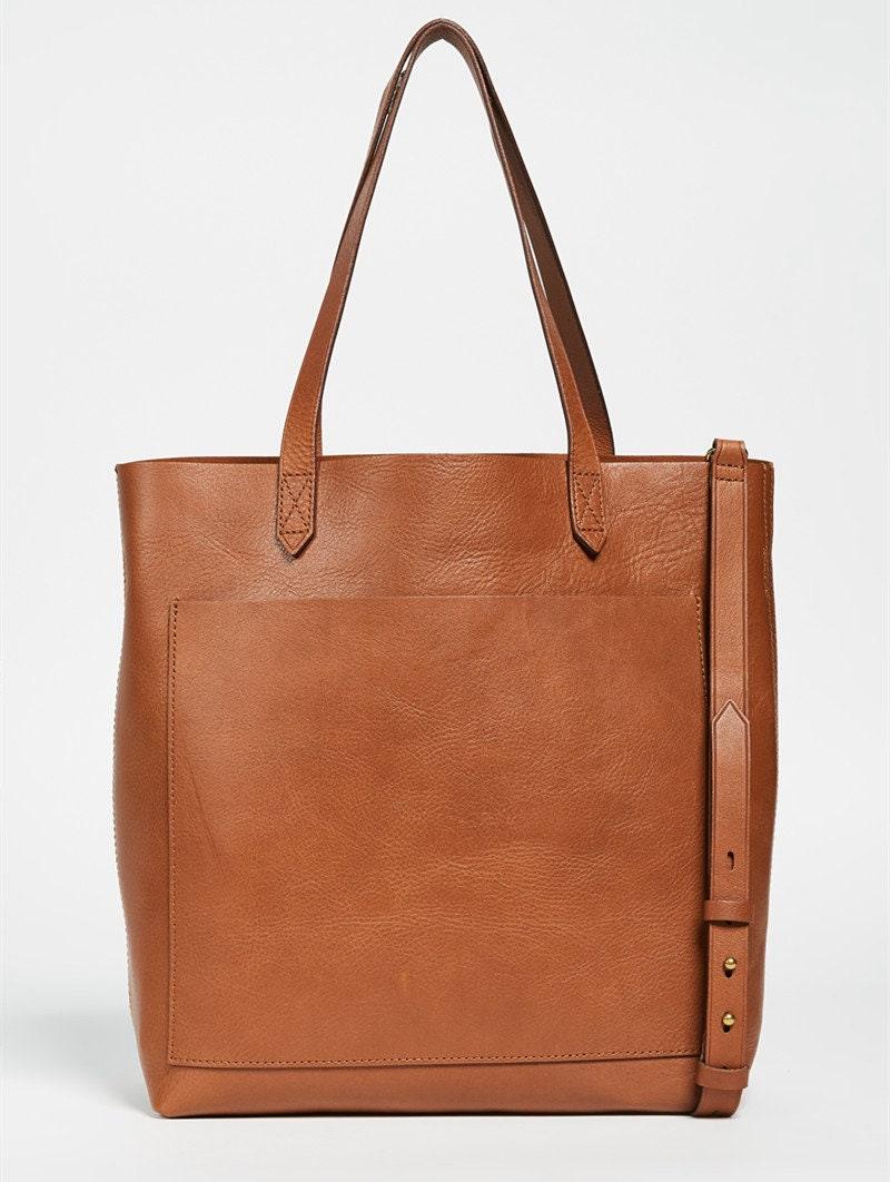 Minimalist Full Grain Leather Tote Bag, Large Leather Shoulder Bag, Tan Leather Purse Crossbody, Limited Edition Leather Tote, Gift for Mum