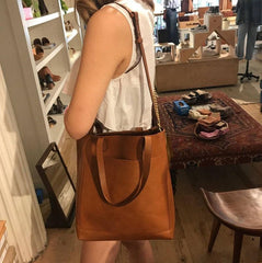 Minimalist Full Grain Leather Tote Bag, Large Leather Shoulder Bag, Tan Leather Purse Crossbody, Limited Edition Leather Tote, Gift for Mum
