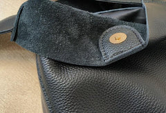 Minimalist Leather Bucket Tote Bag, Genuine Leather Versatile Women's Shoulder Bag, Wide Shoulder Strap Bucket Bag, Fashion Designer Bag