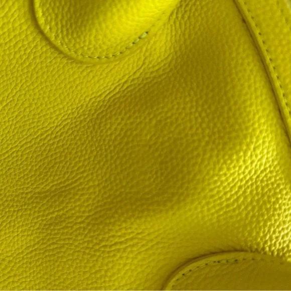 Neon Yellow Italy Grain Leather Boston Bag, Leather Shoulder Bag Yellow, Black, Lady Fashion Crossbody Bag, Minimalist Designer Bag