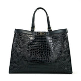 Oversize Large Cowhide Leather Tote Bag, Lady Chic Leather Shoulder Bag, Lady Fashion Everyday Bag Black/Brown, Gift For Her