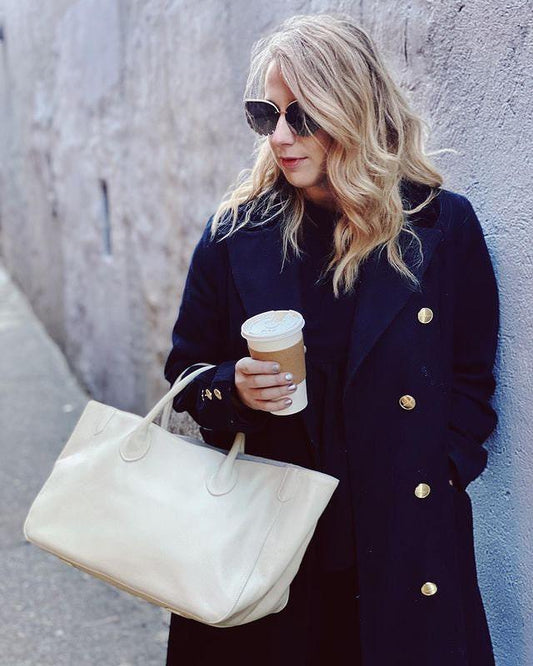 Oversize Large Leather Tote Bag, Cowhide Leather Bag, Lady Fashion Bag Bring White, Personalized gifts