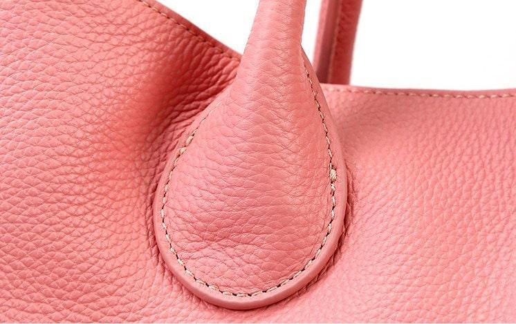 Oversize Large Leather Tote Bag, Cowhide Leather Bag, Lady Fashion Bag Blue, Personalized gifts