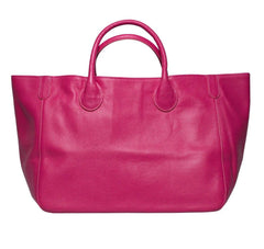 Oversize Large Leather Tote Bag, Cowhide Leather Everyday Bag, Leather Shoulder Bag, Weekend Bag Crossbody Bag, Lady Fashion Bag Hot Pink