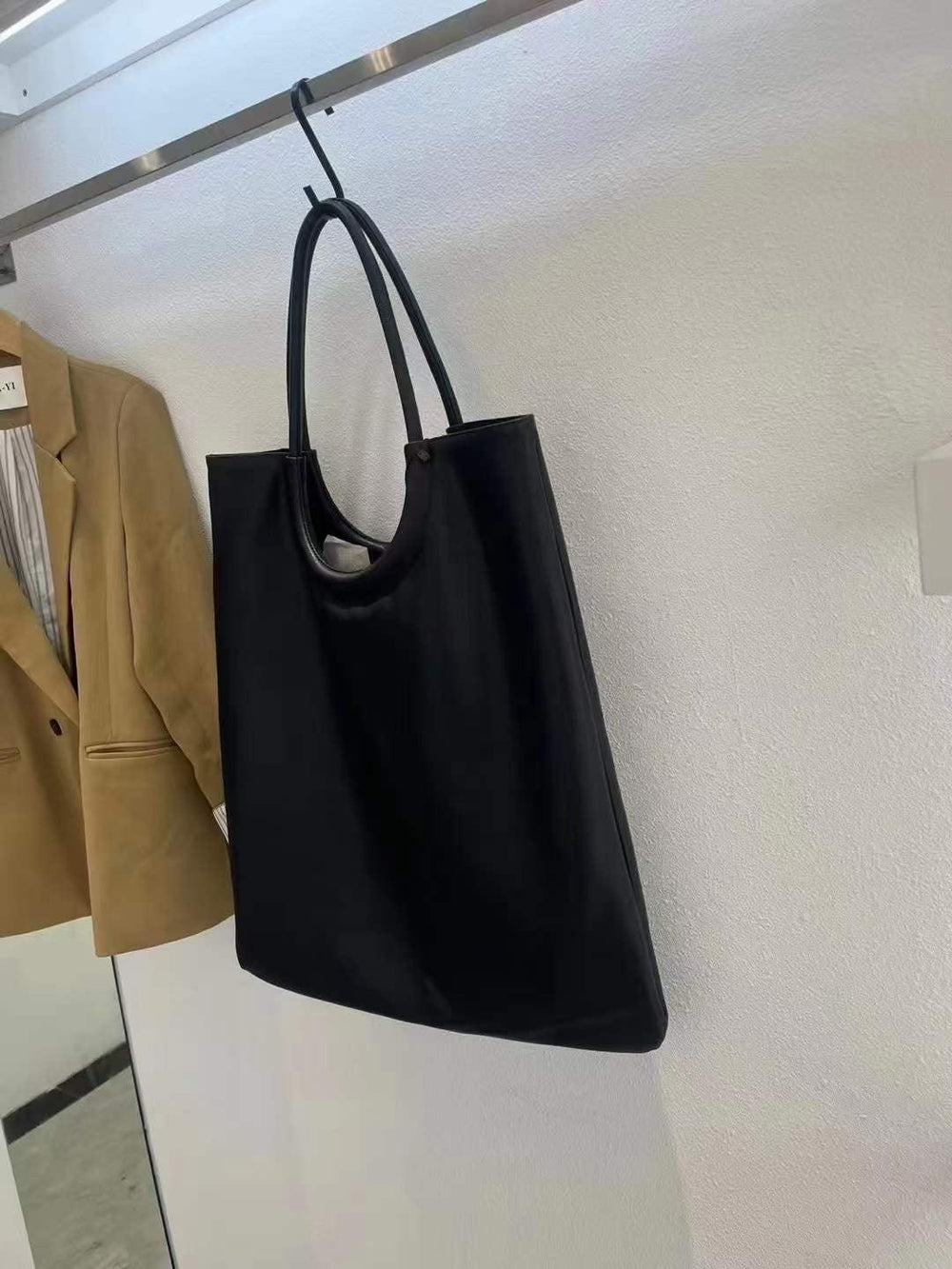 Oversize Large Slouchy Black Tote, Soft Cowhide Leather Bag, Everyday Shopping Bag, Leather Mummy Bag, Handcrafted Weekend Bag