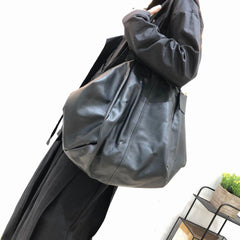 OVERSIZED Slouchy Tote, Black Handbag for Women, Full Grain Leather Bag, Every Day Bag, Leather carry on, Handcrafted Bag, Gift for Her