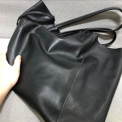 OVERSIZED TOTE, Large Slouchy Tote, Black Handbag for Women, Full Grain Leather Bag, Every Day Bag, Leather carry on, Handcrafted Bag