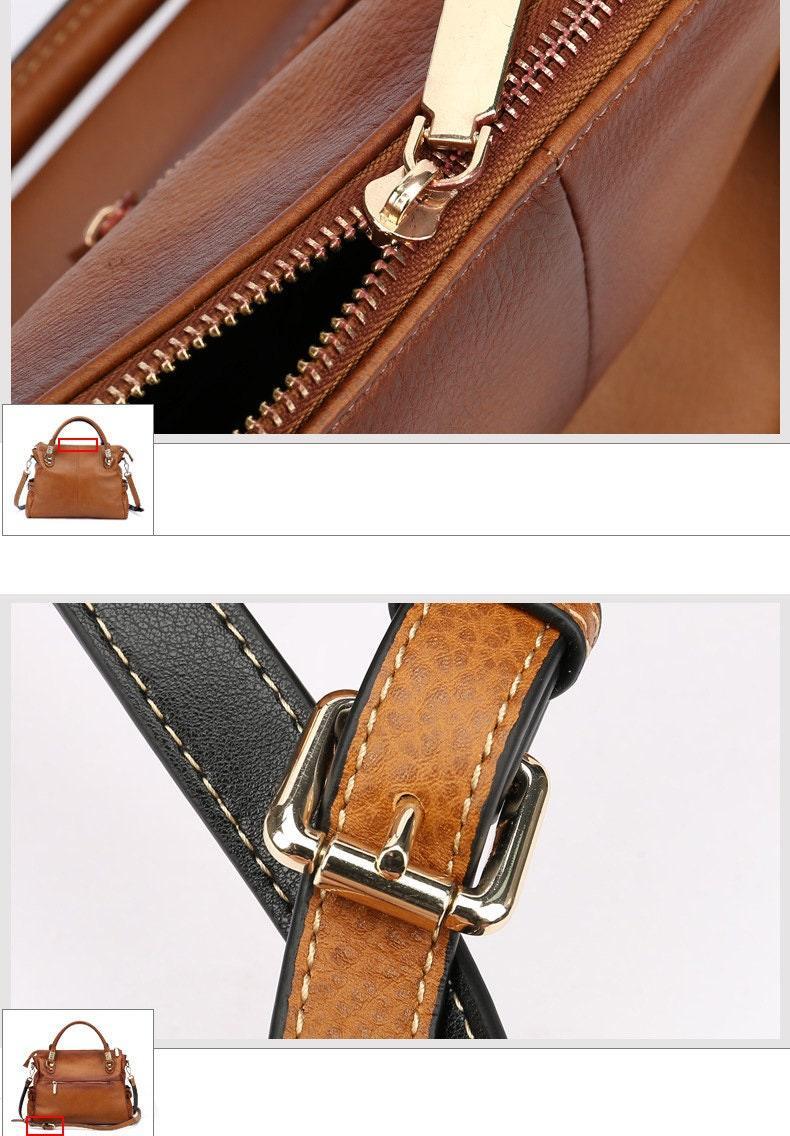 Retro Tote Bag | Full Grain Leather Shoulder Bag | Soft Leather Hand Bag | Spacious and Durable | Gradient Nude Tan Tote | Wedding Gift