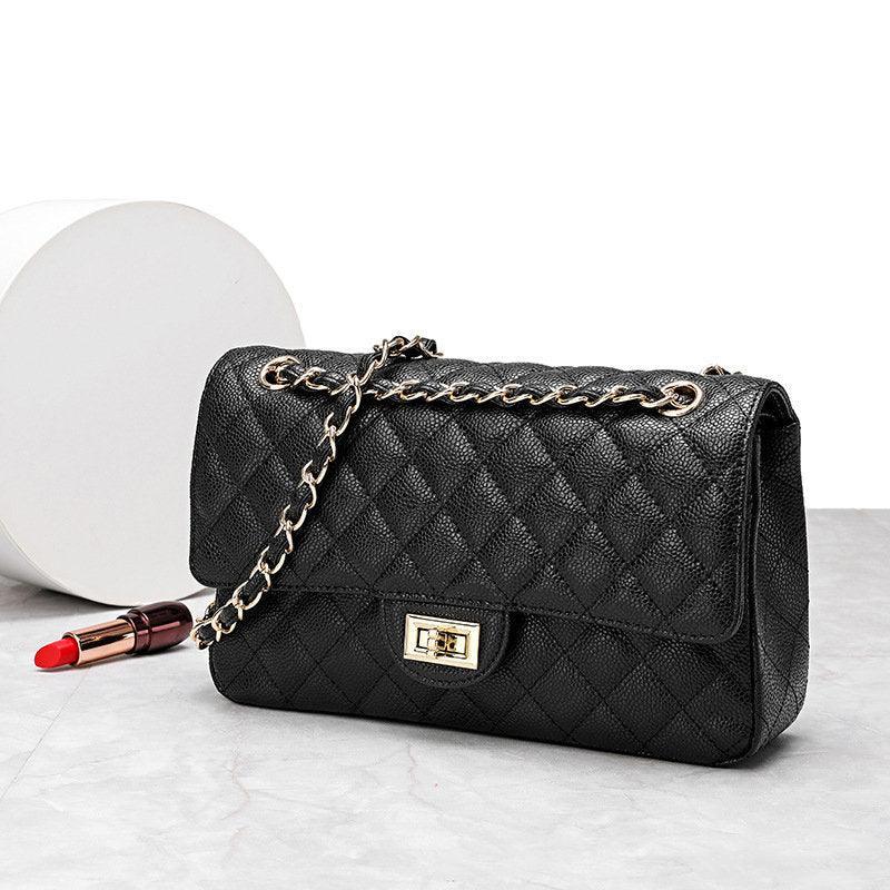 Silver Classic DIAMONDS Genuine Leather Shoulder Bag, Minimalist Bag, Iconic Black Crossbody Bag, Quilted Elegant Bag, Eternal Fashion Bag