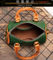 Small Italy Cowhide Leather Boston Bag, Vintage Shoulder Bag, Camel Brown Handbag With Natural Leather, Handmade Shoulder Bag, Leather Purse