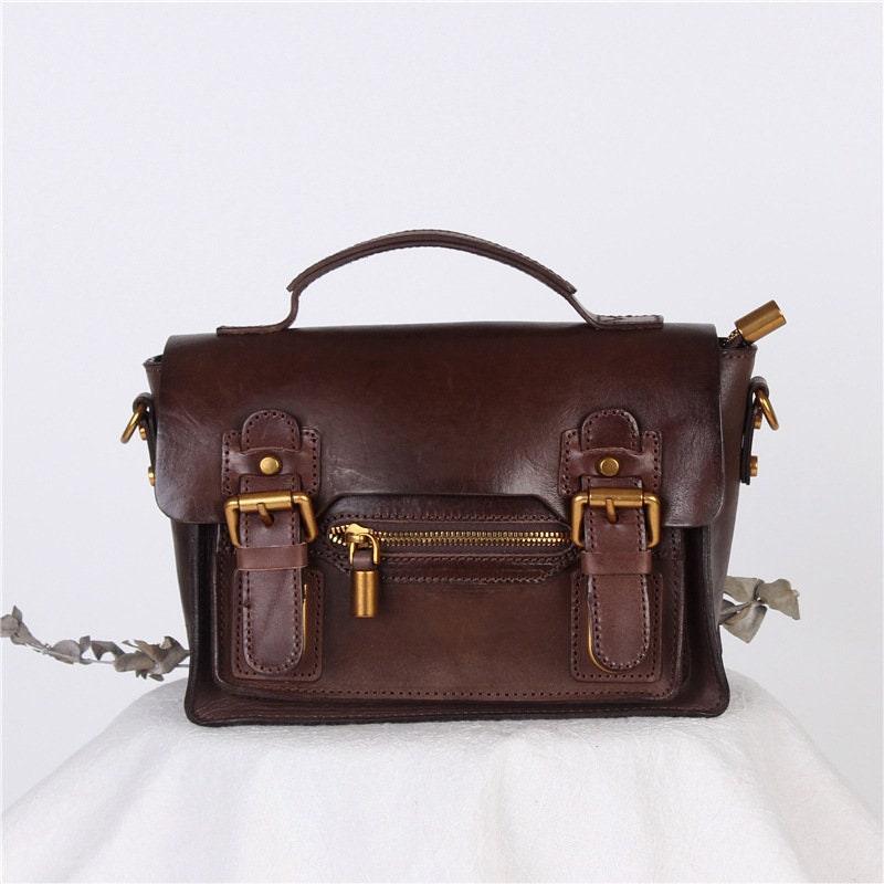Small Purse Vegetable Tanned Leather, Original Crossbody Handmade Handbag, Luxury Leather bag, Veg Leather Shoulder Bag, Gift For Her