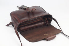 Small Vintage Designer Vegetable Leather Shoulder Bag For Women Retro Handcrafted Brush Off Ladies Baguette Handbag