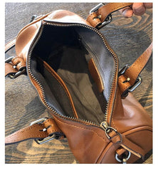 Small vintage leather Boston bag European American popular style crossbody bag travel Gift For Her Shoulder bag