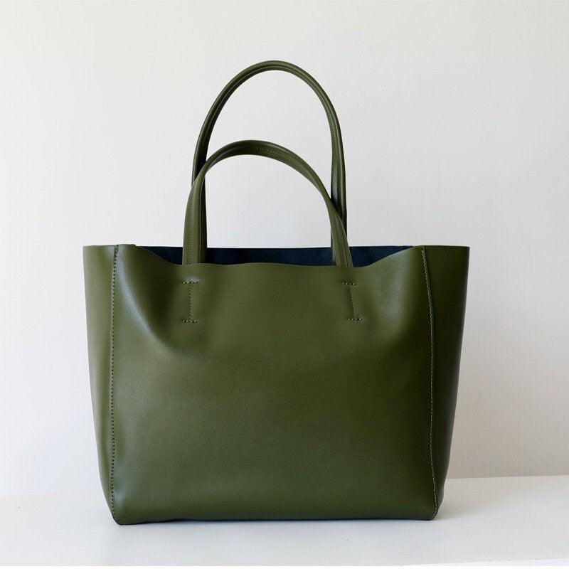 TOTE leather bag, GENUINE leather bag, Large beige leather bag, Laptop, tablet bag, leather bag for books, leather shopper, Caffe Latte