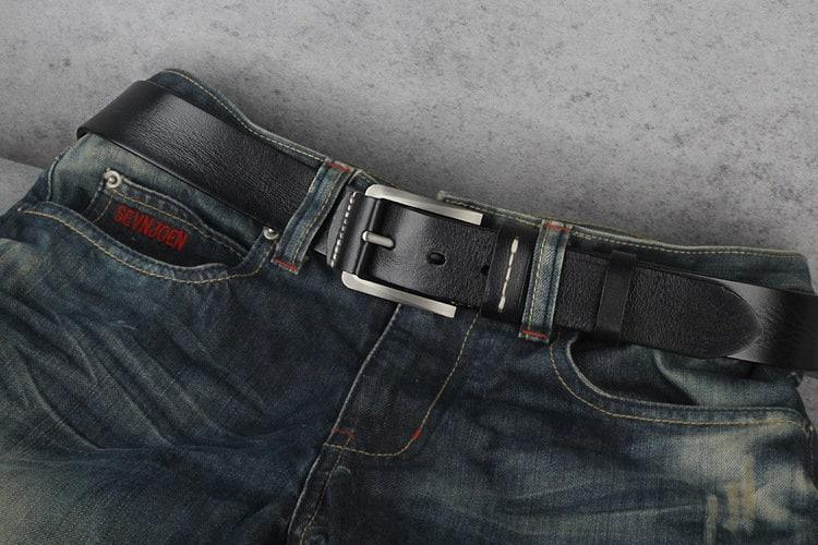 Vintage Distressed Leather Belt Black Brown Genuine Full Grain Leather Snap Belt, Handmade Minimalist Leather Belt, Gift for Him/Her