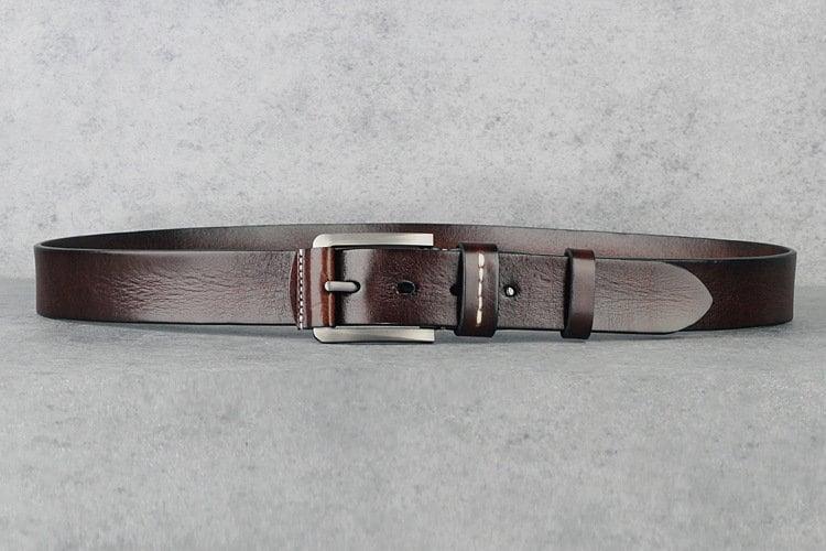Vintage Distressed Leather Belt Black Brown Genuine Full Grain Leather Snap Belt, Handmade Minimalist Leather Belt, Gift for Him/Her