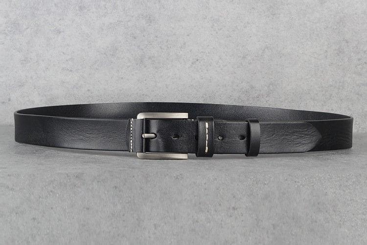 Vintage Distressed Leather Belt Black Brown Genuine Full Grain Leather Snap Belt, Handmade Minimalist Leather Belt, Gift for Him/Her