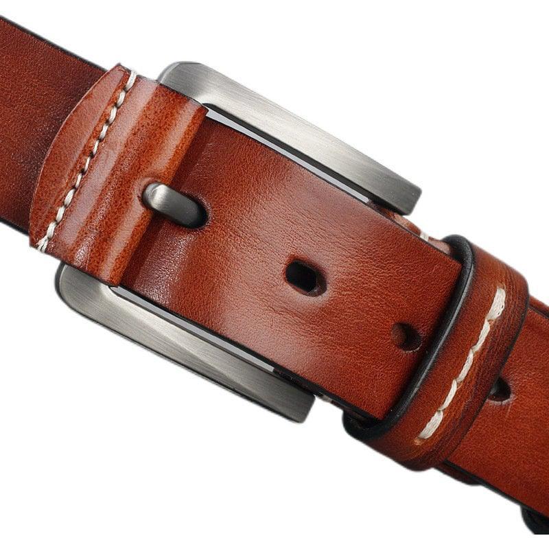 Vintage Distressed Leather Belt Black Brown Genuine Full Grain Leather Snap Belt, Handmade Minimalist Leather Belt, Gift for Him/Her