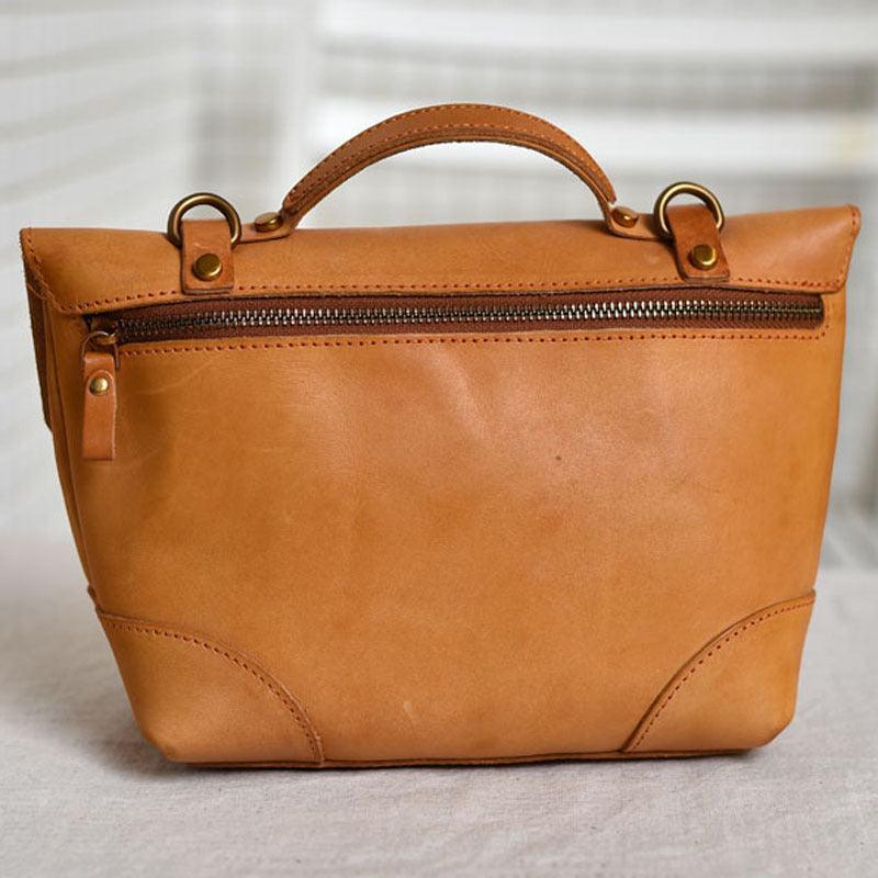 Vintage Italy Cowhide Leather Messenger Bag | Leather Shoulder Bag | Handmade Hand Bag | Leather Contrast Color Crossbody Bag - Alexel Crafts