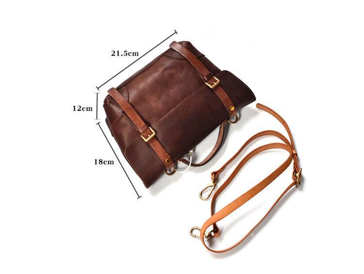 Vintage Italy Cowhide Leather Messenger Bag | Leather Shoulder Bag | Handmade Hand Bag | Leather Contrast Color Crossbody Bag - Alexel Crafts